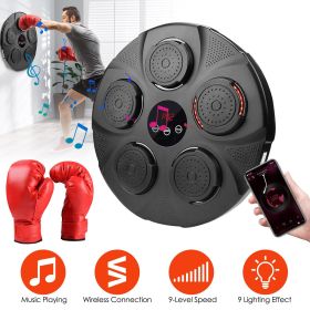 Music Boxing Machine Electronic Wall Target Punching Pad LED Lighted Sandbag Boxing Training Machine Exercise Equipment with Adult Boxing Gloves