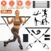 Pilates Bar Kit with 180LBS Resistance Bands Multifunctional Pilates Yoga Toning Bar Full Body Exercise Equipment Set for Beginners Intermediates Prof