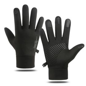Cycling gloves fleece warm mountaineering skiing non-slip touch screen reflective gloves