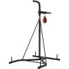 2 in 1 Punching Bag Stand, Steel Heavy Duty Workout Equipment, Adjustable Height Boxing Punching Bag and Speed Bag Stand, Freestanding Sandbag Rack