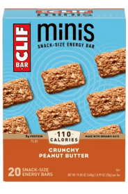 CLIF BAR Minis - Crunchy Peanut Butter - Made with Organic Oats - 5g Protein - Non-GMO - Plant Based - Snack-Size Energy Bars - 0.99 oz. (20 Pack)