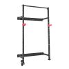 Folding Power Cage, Wall-Mounted Power Rack Squat Rack, Multifunctional Strength Training Workout Equipment with Landmine Holder