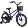 C14111A Kids Bike 14 inch for Boys & Girls with Training Wheels, Freestyle Kids' Bicycle with Bell,Basket and fender.