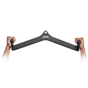LAT Pulldown Attachment, Cable Machine Rowing V-bar Attachment, Tricep Pull Down Bar, Back Strength Training Rubber Coated Handle Grip