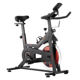 Exercise Bike, Adjustable Stationary Bike, Indoor Cycling Bike for Home Cardio, Workout Bike with Silent Belt Drive, Comfortable Seat Cushion