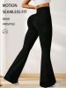 4pcs High-Waisted Flare Sharkskin Leggings ��� Slim Fit, Lightweight & Sculpting Yoga Pants