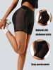 High-Waist Mesh Panel Yoga Shorts ��� 3'' Inseam, Sheer & Sexy, Stretchy Workout Essentials for Women"