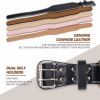 L Size Weight Lifting Belt, Leather Weight Lifting Belt for Men and Women with 4 inch Padded Lumbar Support Belt for Weightlifting Deadlift