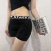 Women's High Waist Letter Print Shorts ��� Stretchy Gym, Dance & Yoga Hot Pants