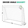 6X8FT Soccer Goal for Backyard Kids Portable Soccer Net with High-Strength Nets