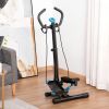 Soozier Twist Stair Stepper Cardio Exercise Machine with Elastic Bands LCD Monitor Adjustable Handlebars