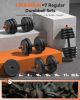 Adjustable Dumbbells, 20/30/40/45/70/90lbs Free Weight Set with Connector, 5 in1 Dumbbells Set Used as Barbell, Push up Stand, Weight Plate