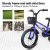 C14111A Kids Bike 14 inch for Boys & Girls with Training Wheels, Freestyle Kids' Bicycle with Bell,Basket and fender.