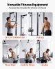 Pulley System, 2 PCS LAT and Lift Pulley System, Gym Rack Pulleys Attachment with two Steel Cables, Short Bar, Dual Grip Handles