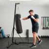 Punching Bag with Stand for Adults, 72.8"-90.9" Height Adjustable Freestanding Boxing Stand with Canvas Sandbag, Black