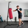 Punching Bag with Stand for Adults, 72.8"-90.9" Height Adjustable Freestanding Boxing Stand with Canvas Sandbag, Red