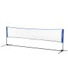 Soozier Portable Badminton Net, 14ft Volleyball Net, Foldable and Height Adjustable with Carry Bag, for Tennis, Badminton and Pickleball