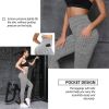 TIK Tok Leggings Women Butt Lifting High Waist Yoga Pants Pocket Grey M