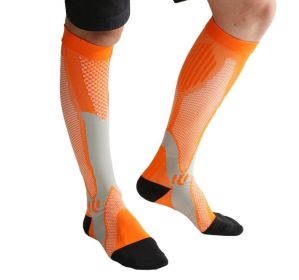 Compression Socks For Men&Women Best Graduated Athletic Fit For Running Flight Travel Boost Stamina Circulation&Recovery Socks (Option: Orange-S M)