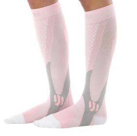 Compression Socks For Men&Women Best Graduated Athletic Fit For Running Flight Travel Boost Stamina Circulation&Recovery Socks (Option: Pink-XXL)