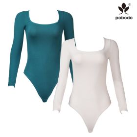 Square Collar Long Sleeved Frosted Warm Jumpsuit (Option: Green x meter white-Xl)