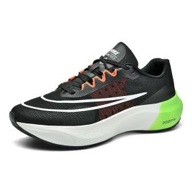 New men's running shoes trend fashion everything men's sports shoes casual shoes tide shoes large size shoes (Color: Black green, size: 43)
