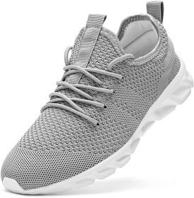 2022 Summer men's casual shoes light sneaker white large size outdoor breathable mesh fashion sports black running tennis shoes (Shoe Size: 37, Color: grey)