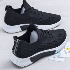 Women's Running Shoes Women's Vulcanized Women Casual Flat Shoes 2022 Sports Shoes Women's Walking Shoes Ladies Summer Plus Size (Shoe Size: 38, Color: Black)