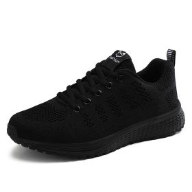 New Women Fashion Running Sneakers Platform Solid Color Flats Ladies Shoes Casual Breathable Wedge Heel Women Walking Sneaker (Shoe Size: 38, Color: 1721-black)