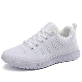 New Women Fashion Running Sneakers Platform Solid Color Flats Ladies Shoes Casual Breathable Wedge Heel Women Walking Sneaker (Shoe Size: 40, Color: 1721-white)
