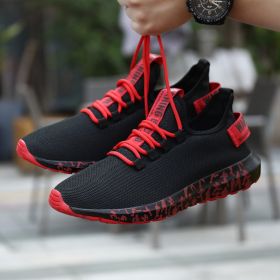 New Women Fashion Running Sneakers Platform Solid Color Flats Ladies Shoes Casual Breathable Wedge Heel Women Walking Sneaker (Shoe Size: 42, Color: G183-Black red)