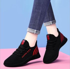Women's Breathable Non-slip Platform Fashion 2022 Autumn New Casual Shoes Korean Running Shoes Black Sneakers shoes for women (Shoe Size: 36, Color: B35red)