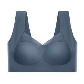 Posture Correcting Bra for Seniors, Anti Sagging Bras (Color: Dark blue, size: 2XL)