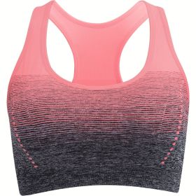 1pc/2pcs/3pcsMedium Support Two Tone Racer Back Sports Bra, Fitness Workout Running Yoga Bra (Color: pink, size: M(6))
