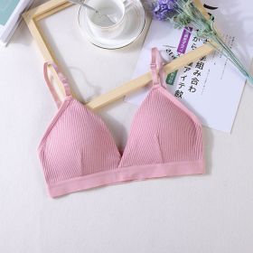 Women Yoga Sports Bras Triangle Cup Underwear Female Breathable Wrapped Tube Top Sexy Beauty Back Adjustable Sling Bra Vest (Color: pink, size: Free Size)
