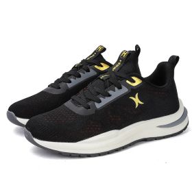 New spring and autumn comfortable soft sole men's fashion all-match sports shoes lightweight non-slip outdoor leisure men's single shoes leisure runni (Color: Black, size: 41)