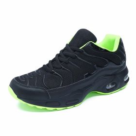 Men's shoes spring and autumn new all-palm air cushion running sneakers all-match trend men's platform casual shoes (Color: green, size: 42)