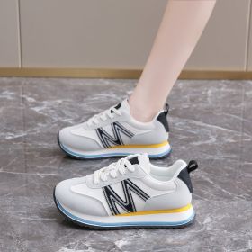 Autumn new women's sports shoes Forrest Gump shoes fashion trend all women casual sports shoes running shoes (Color: Beige, size: 39)