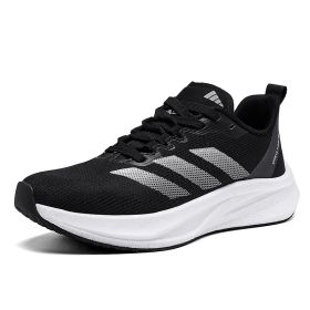 Summer new couple carbon plate sports shoes Breathable running sports shoes fashion men's and women's sports shoes (Color: Black and white, size: 36)