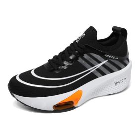 New men's and women's professional air cushion running shoes fashion trend match men's and women's sports shoes comfortable casual shoes 36-45 (Color: Black, size: 43)