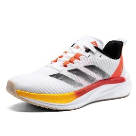 Summer new couple carbon plate sports shoes Breathable running sports shoes fashion men's and women's sports shoes (Color: White blue red, size: 41)