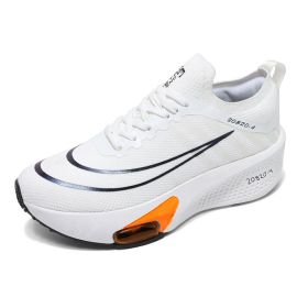 New men's and women's professional air cushion running shoes fashion trend match men's and women's sports shoes comfortable casual shoes 36-45 (Color: White, size: 40)