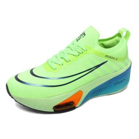 New men's and women's professional air cushion running shoes fashion trend match men's and women's sports shoes comfortable casual shoes 36-45 (Color: green, size: 45)