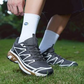 New men's outdoor mountaineering sneakers running shoes Fashion trend sneakers (Color: Gray, size: 40)