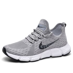 New trendy, fashionable, comfortable, versatile and breathable men's casual sports shoes, men's running shoes (Color: Gray, size: 41)