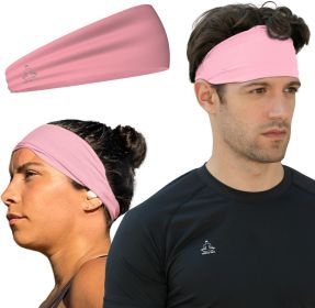 Sweat Band Workout Headbands for Women and Men - Sweatbands for Men - Moisture Wicking Sports Sweat Bands Headbands for Women, Running,Cycling,Yoga (Color: pink)
