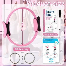 Pilates Ring Fitness Circle for Women - 15 Inch Magic Fitness Circle for Toning Inner & Outer Thighs, Bonus Pilates Equipment Thigh Master Guide. (Color: pink)