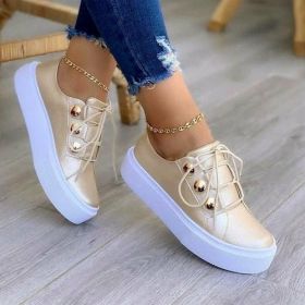 Light Breathable Female Running Shoes Casual Women Sneakers (Shoe Size: 6, Color: gold)