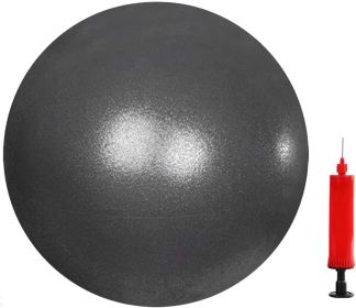 6-Inch Pilates Exercise Ball for Yoga, Barre, Fitness & Physical Therapy Squishy Balance Ball for Home Workouts Includes Pump for Easy Inflation (Color: Black)