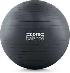 Core Balance Exercise Ball for Workouts, Anti-Burst and Slip Resistant, Swiss Yoga Ball for Pregnancy, Stability, Fitness and Physical Therapy (Color: Black)